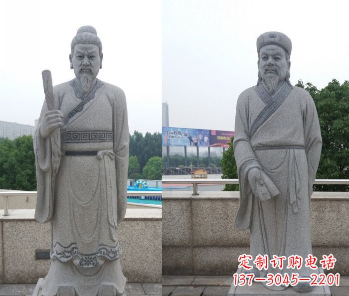 连云港古代人物韩非和韩愈石雕