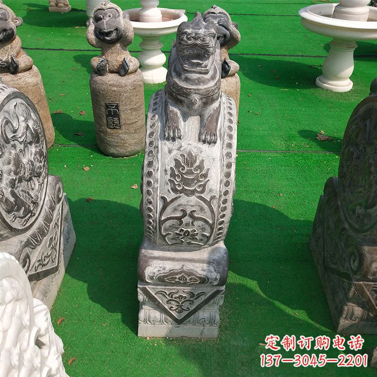 连云港古代石雕狮子门墩雕塑