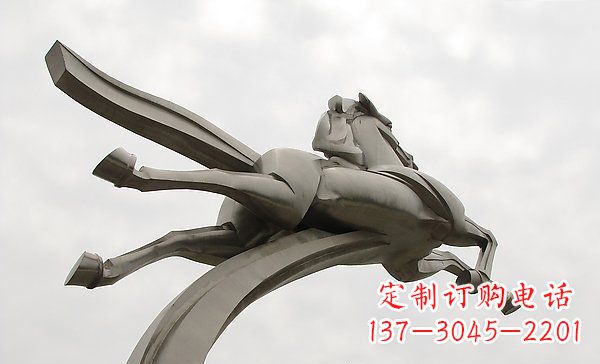 连云港广场不锈钢一马当先景观雕塑