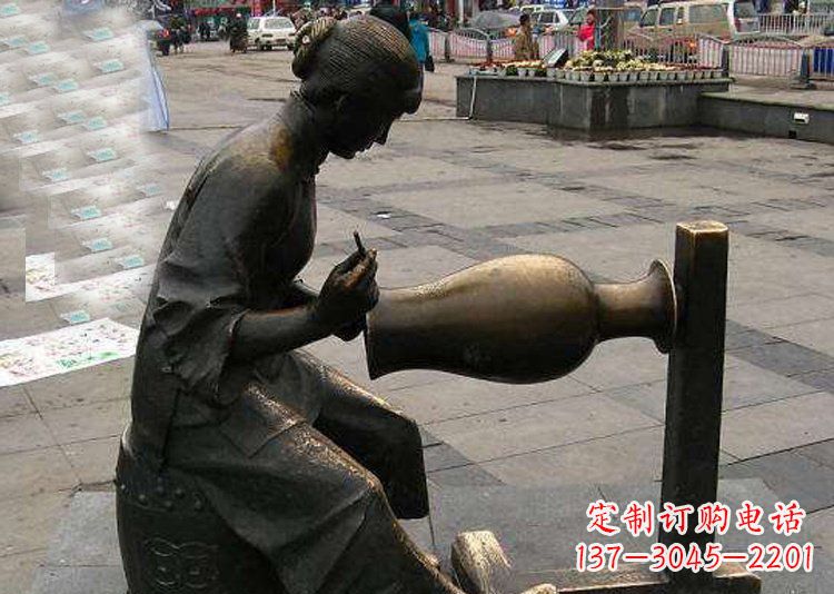 连云港领雕塑铜质花盆雕塑
