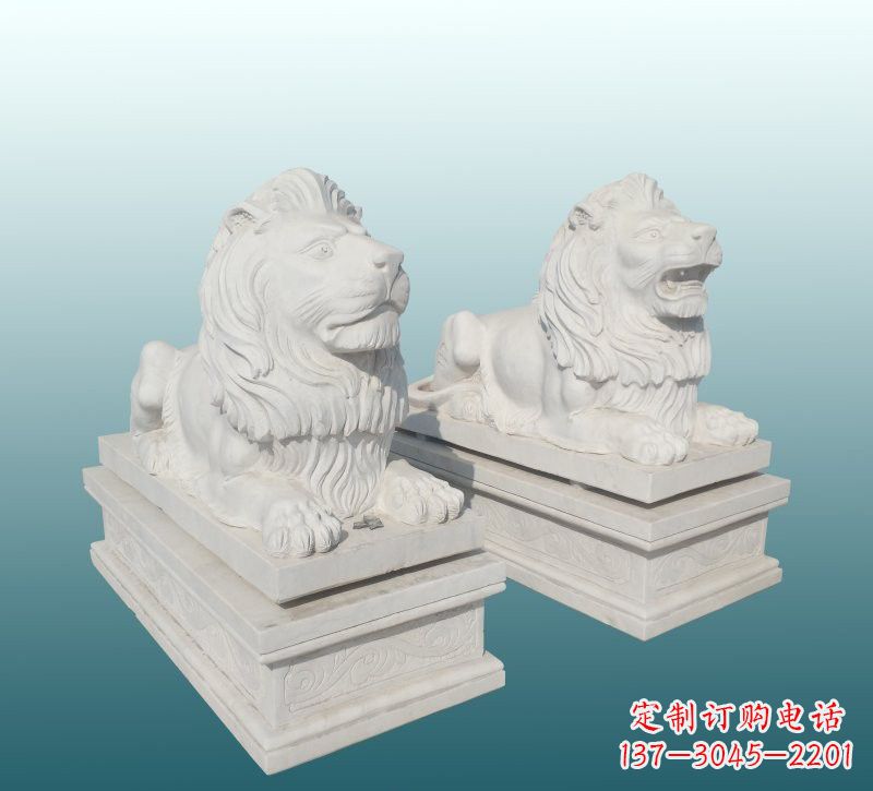 连云港汉白玉狮子雕塑,来自中领雕塑精美设计