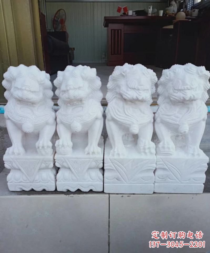 连云港汉白玉狮子雕塑1