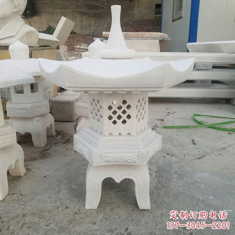 连云港汉白玉中式石雕灯笼
