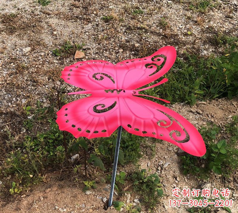 连云港红色铁艺不锈钢蝴蝶雕塑