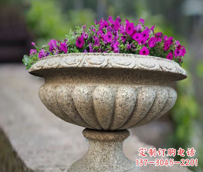 连云港花岗岩花盆小区石雕 (2)