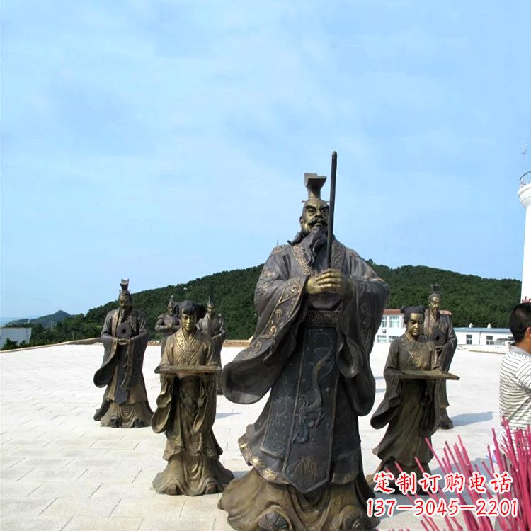 连云港景区广场汉武帝刘彻祭天情景雕塑