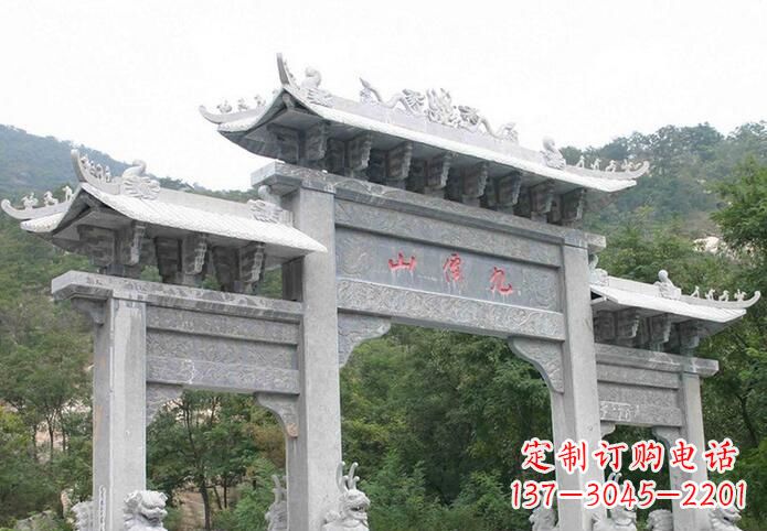 连云港三门仿古牌坊石雕,精美绝伦