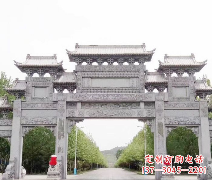 连云港景区三门石雕牌坊 (5)