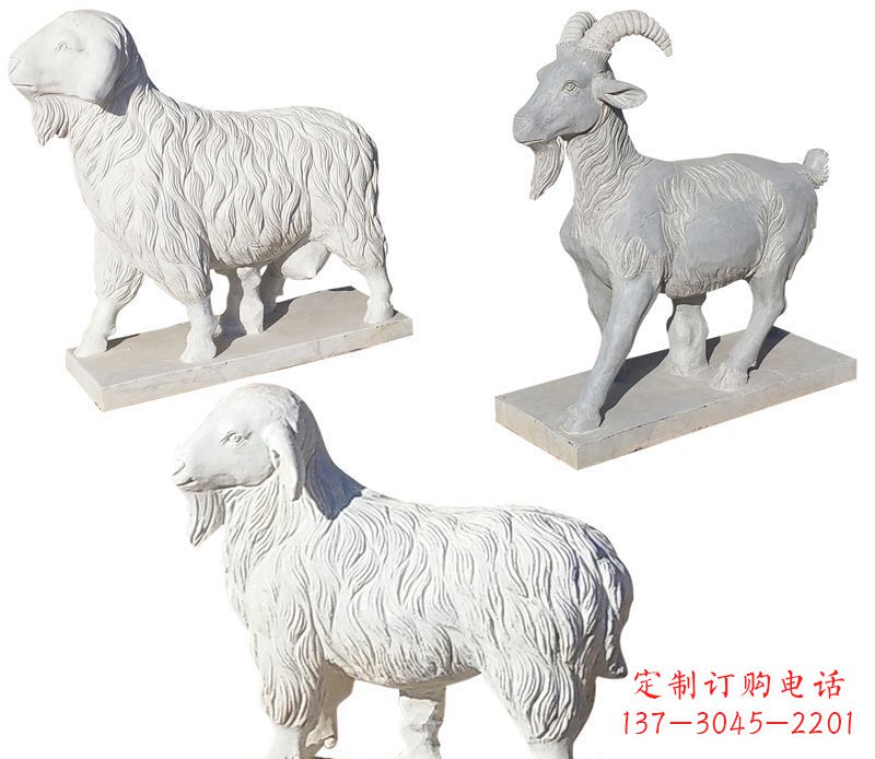 连云港绵羊石雕公园动物雕塑-精致耐用的绵羊雕塑