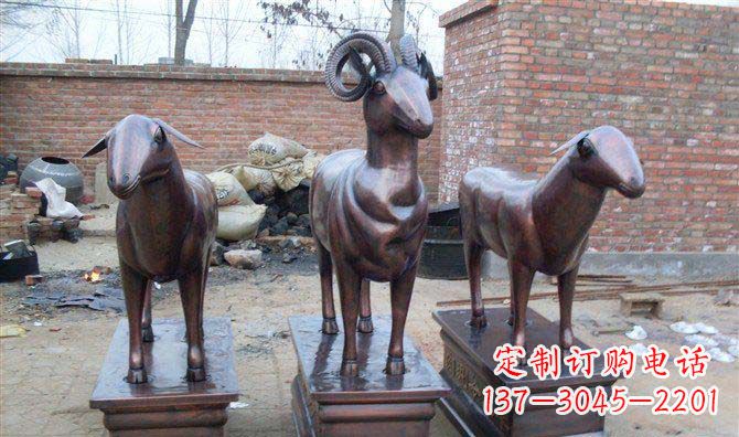 连云港绵羊铸铜雕塑,仿铜动物雕塑