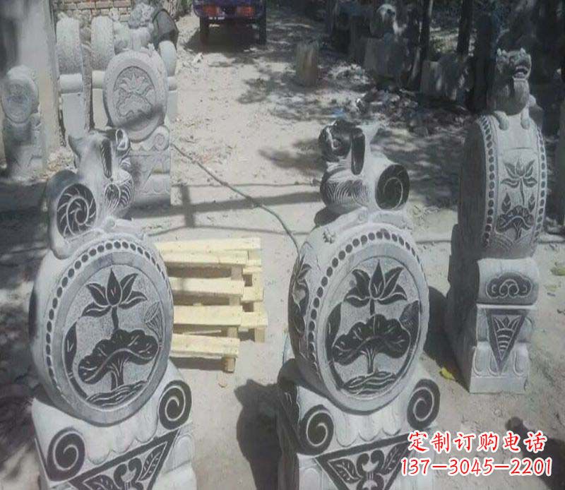 连云港貔貅抱鼓石招财石门墩石雕