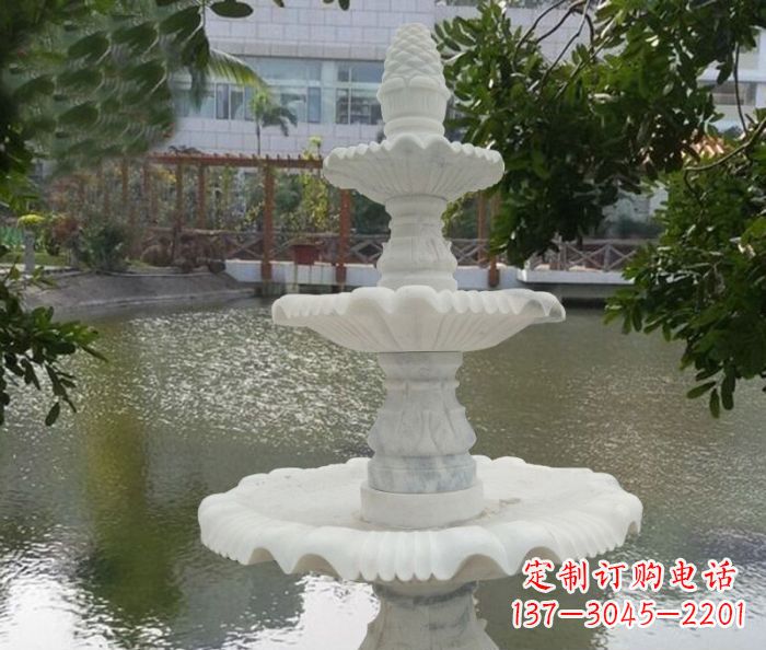 连云港三层喷泉汉白玉公园石雕