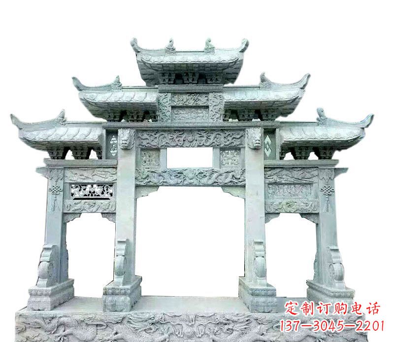连云港中领雕塑仿古牌坊石雕定制
