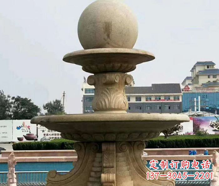 连云港砂岩大型喷泉石雕 (2)