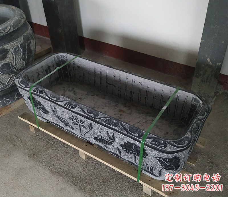 连云港石浮雕鱼缸仿古鱼缸石雕