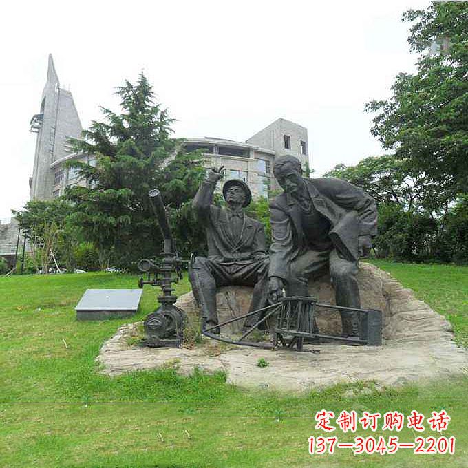 连云港世界名人美国著名发明家莱特兄弟公园名人雕塑