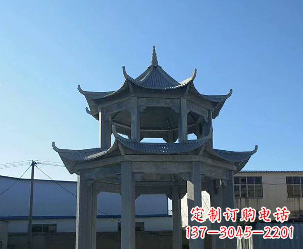 连云港双层仿古石凉亭石雕_1