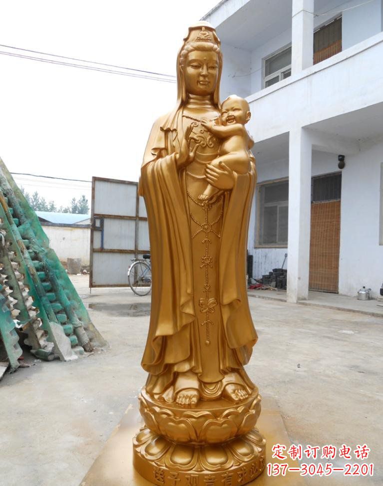连云港寺庙立式送子观音铜雕