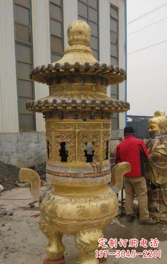 连云港寺庙香炉铜雕塑