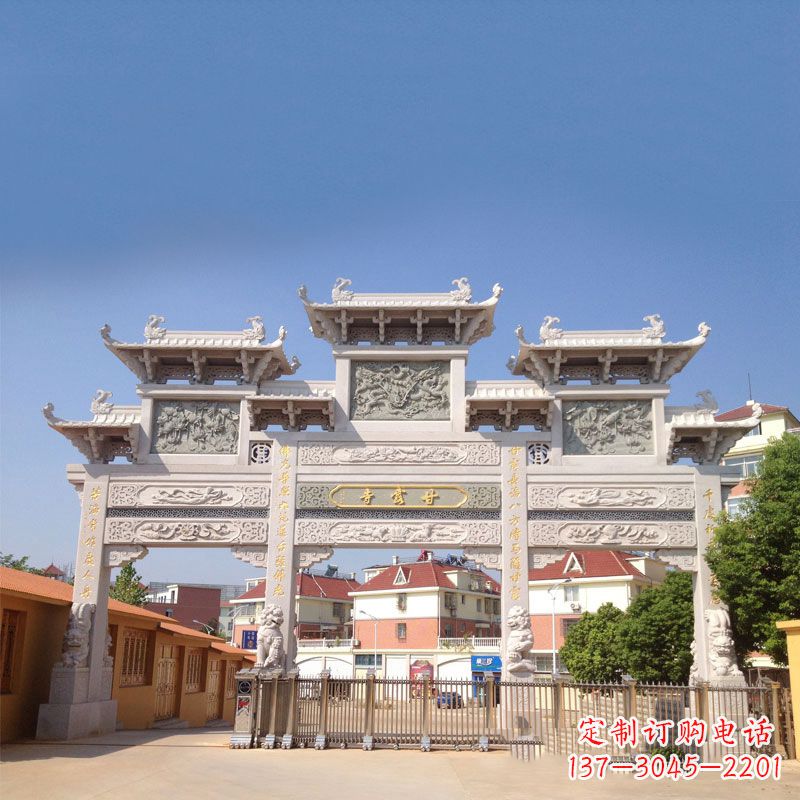 连云港寺院大门石雕牌楼