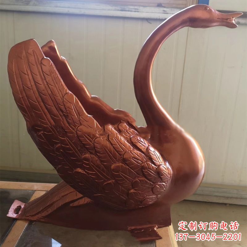 连云港天鹅铜雕塑,喷泉吐水天鹅装饰摆件