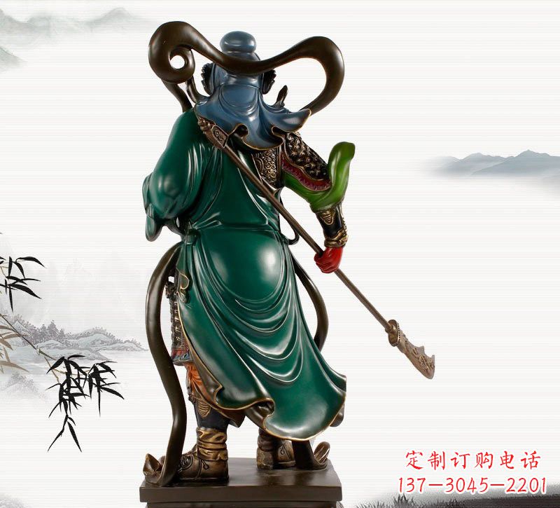连云港铜雕彩绘武财神关公