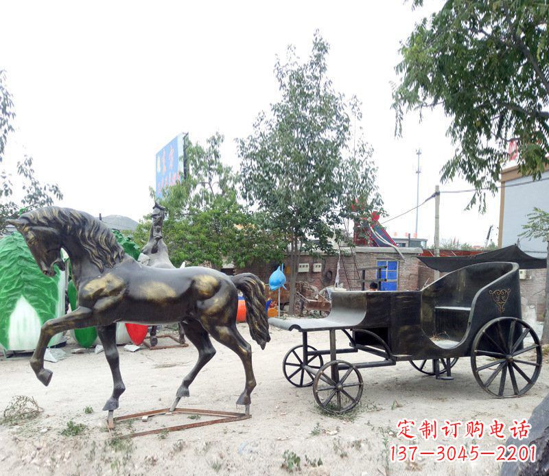 连云港铜雕古代战马景观摆件