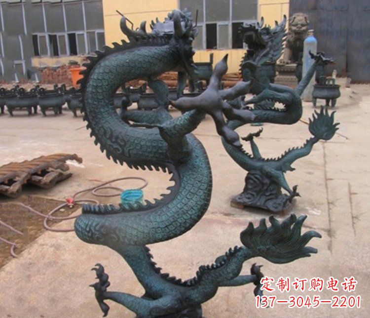 连云港铜雕户外装饰神龙雕塑摆件