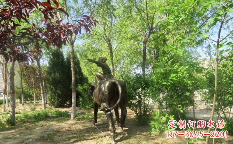 连云港铜雕牧童骑牛雕塑