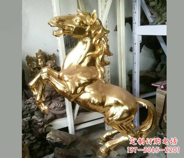 连云港铜雕商场招财动物马雕塑 (2)