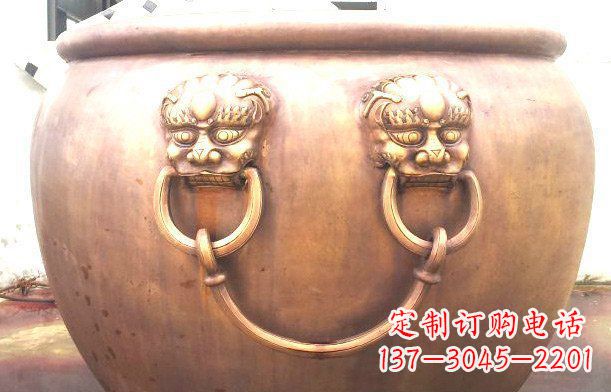 连云港铜雕水缸寺庙景观雕塑_1