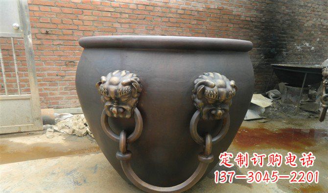 连云港铜雕水缸寺庙景观雕塑_2