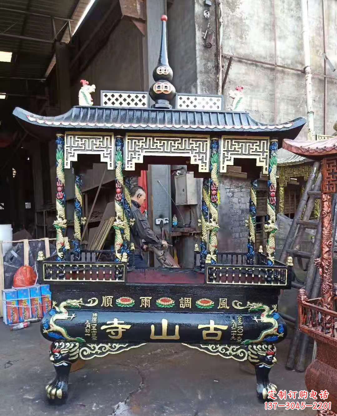 连云港铜雕香炉寺庙景观雕塑