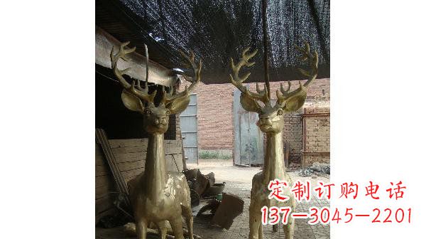 连云港铜雕小鹿公园动物雕塑 (2)