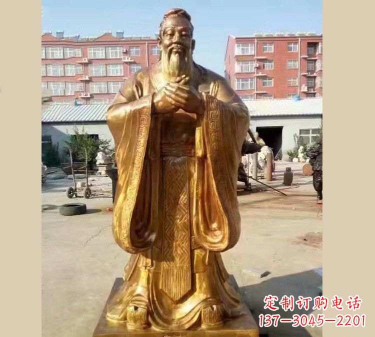 连云港铜雕校园孔子