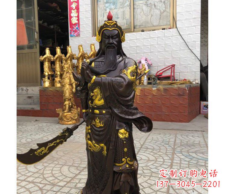 连云港铜雕镇宅关公寺庙神像雕塑摆件 (2)