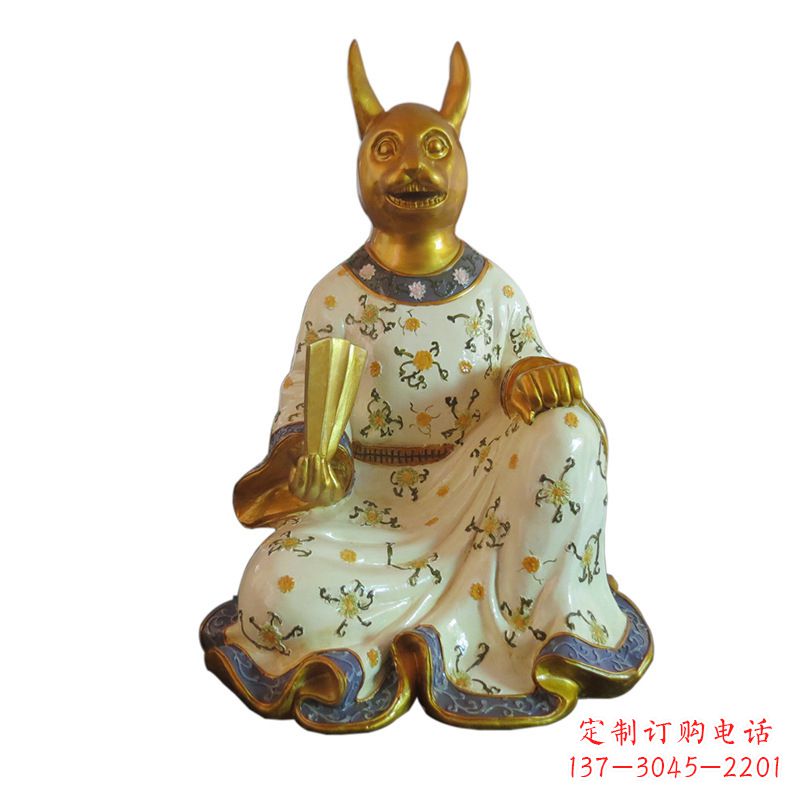 连云港兔-玻璃钢彩绘生肖雕塑