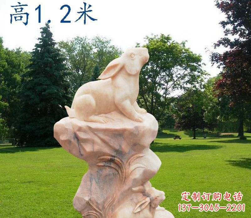 连云港晚霞红12生肖动物石雕