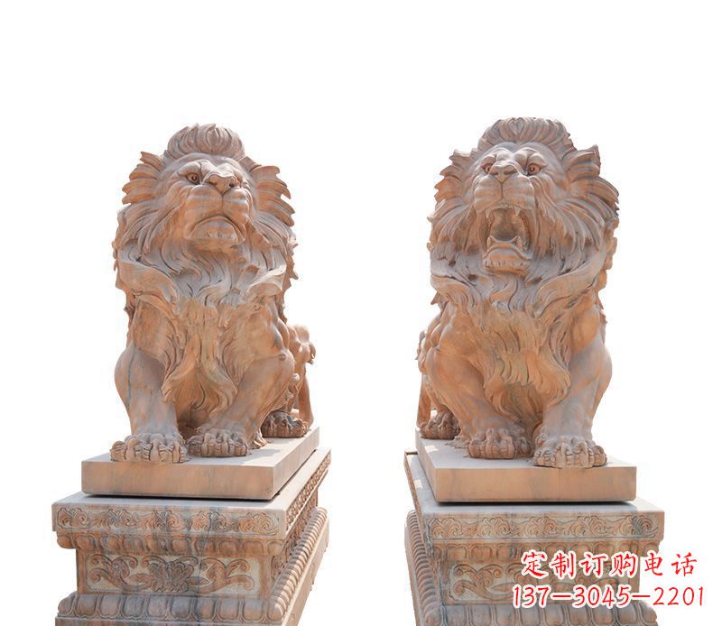 连云港晚霞红欧式狮子雕塑