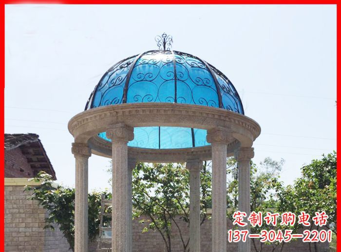 连云港小区欧式圆顶凉亭石雕_2