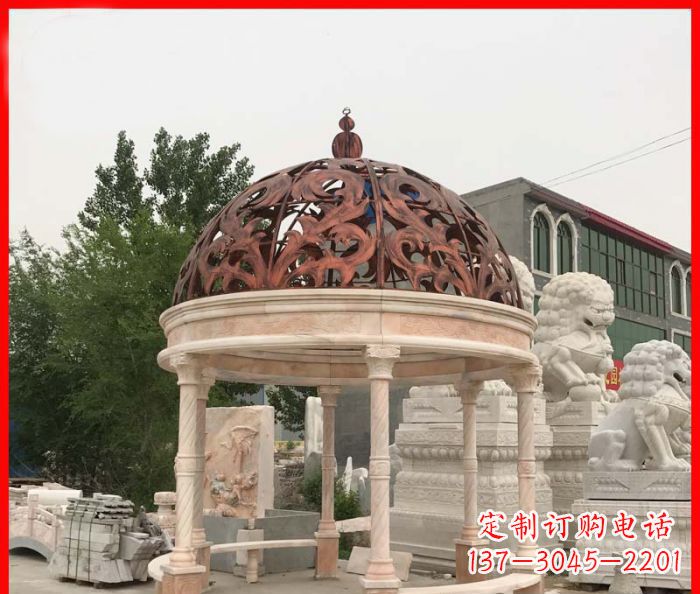 连云港小区欧式圆顶凉亭石雕_1