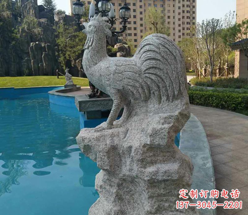 连云港小区十二生肖鸡动物石雕