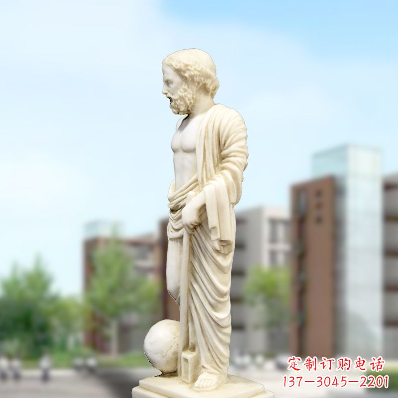连云港校园名人著名物理学家阿基米德石雕塑像