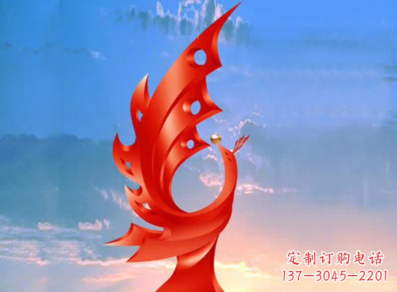 连云港学校不锈钢奋进凤凰标志雕塑