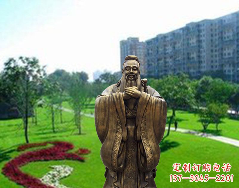 连云港学校孔子行教像铜雕