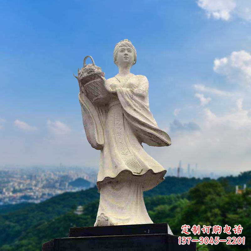连云港虞姬景观石雕像-景区园林古代美女雕塑