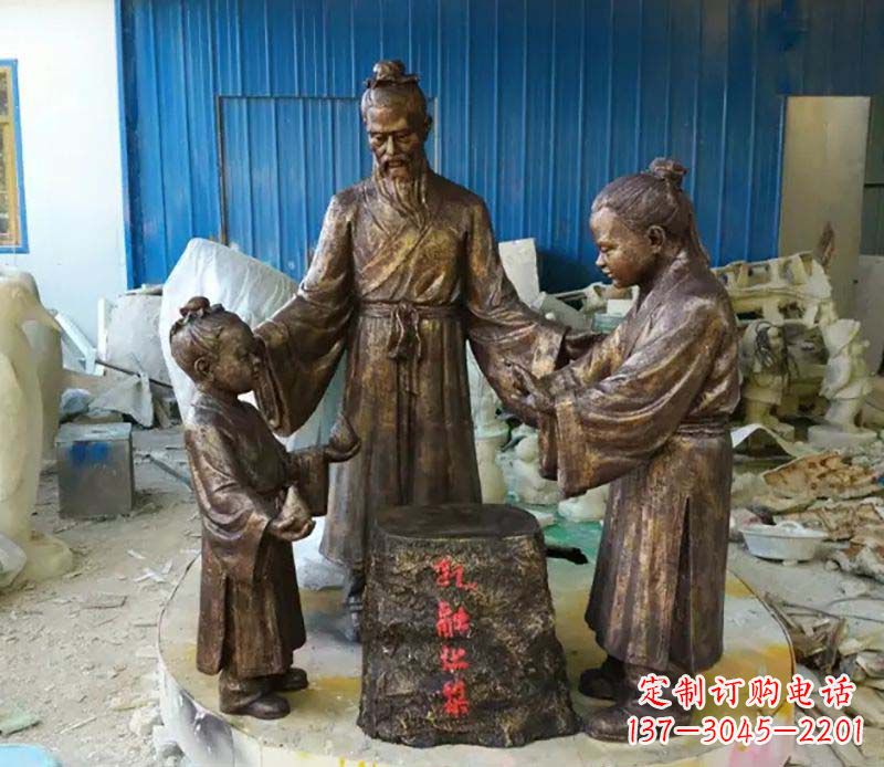 连云港寓言故事孔融让梨人物铜雕