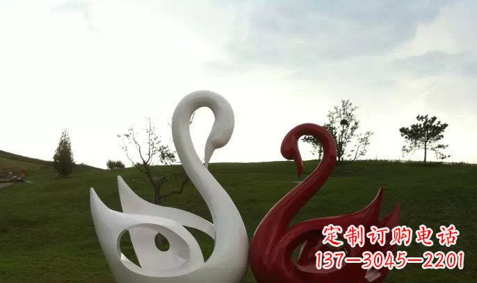 连云港园林不锈钢抽象天鹅雕塑