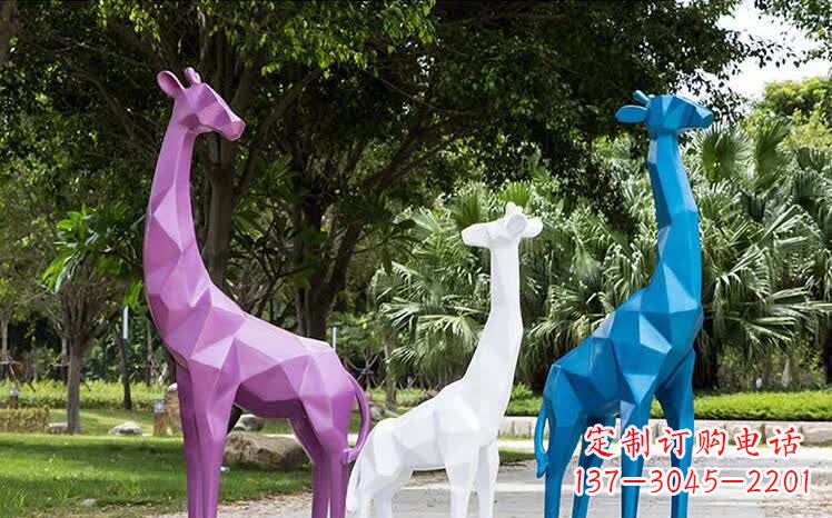 连云港园林不锈钢动物长颈鹿雕塑