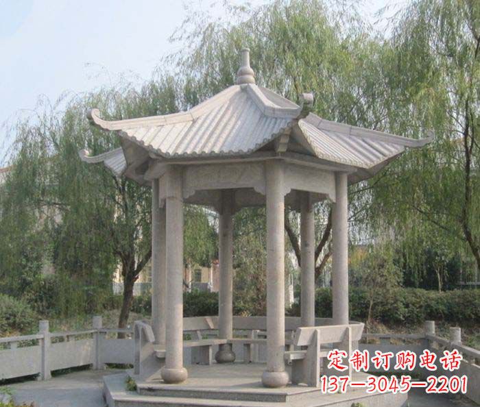 连云港园林景观大理石凉亭石雕